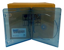 USDISC Blu-ray Cases Slimline 7mm, Single 1 Disc Clear Blue Lot