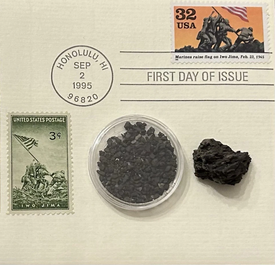 1995 USMC Commemorative FDC WWll Iwo Jima Flag Raising Certified Sand & Rock - Image 4 of 4