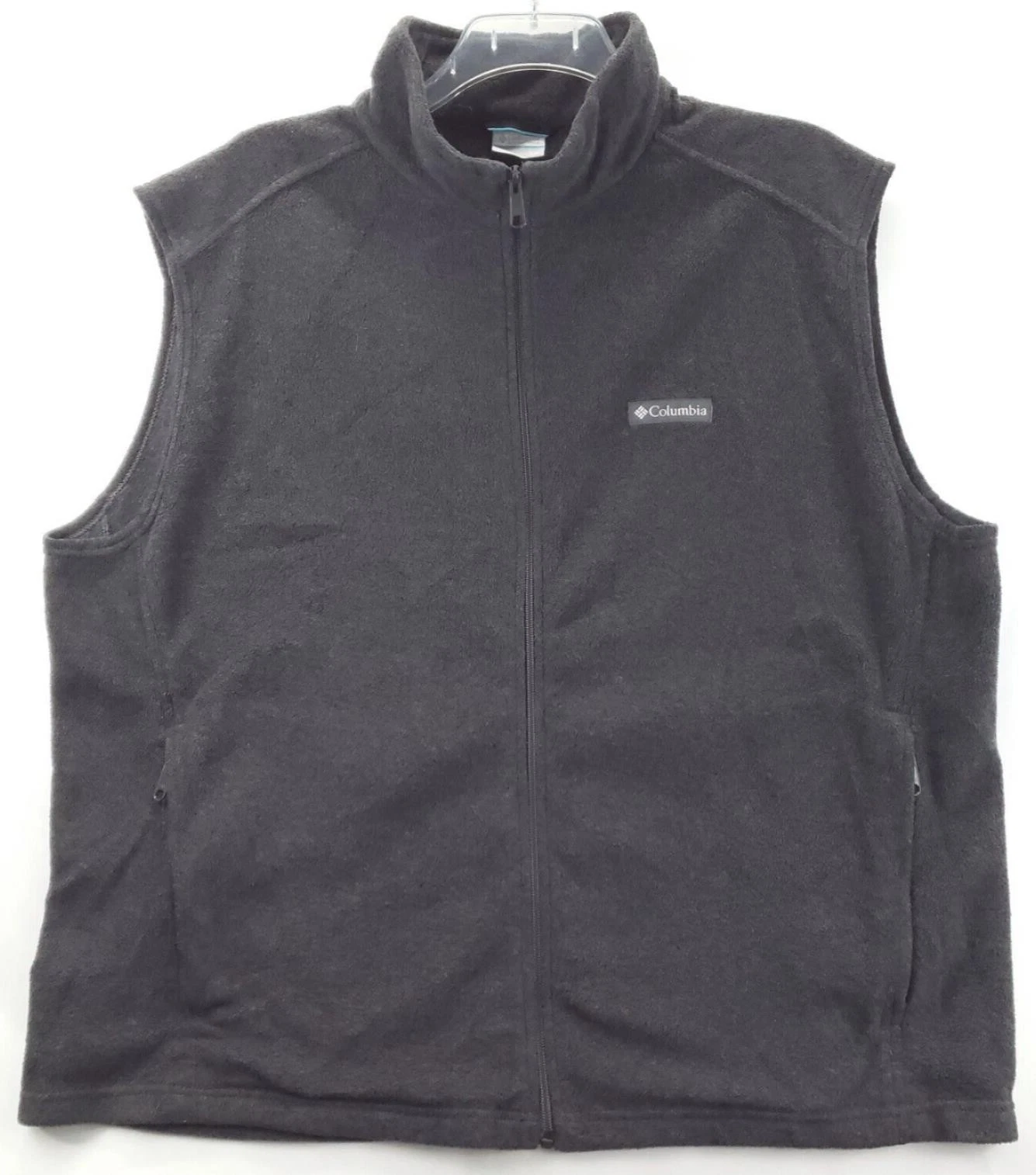 Columbia Fleece Vest Jacket Mens 2XL Gray Mock Neck Classic Full Zip