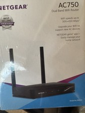 NETGEAR Wifi Router AC750 R6020 Mbps 4 Port Dual Band Black New In Box