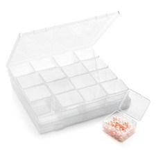 2PACK Bead Storage Containers - 32 Grids Clear Plastic Bead Organizer Craft
