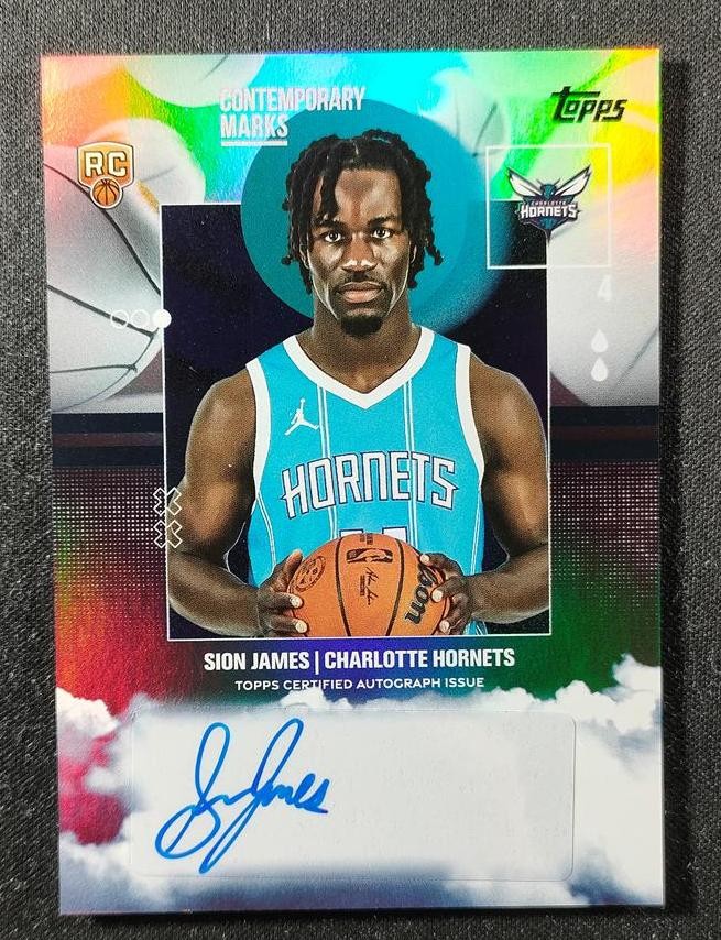 2025-26 Topps Flagship Sion James Contemporary Marks Auto Rainbow Foilboard #T1