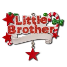 Family Little Brother Personalized Christmas Tree Ornament
