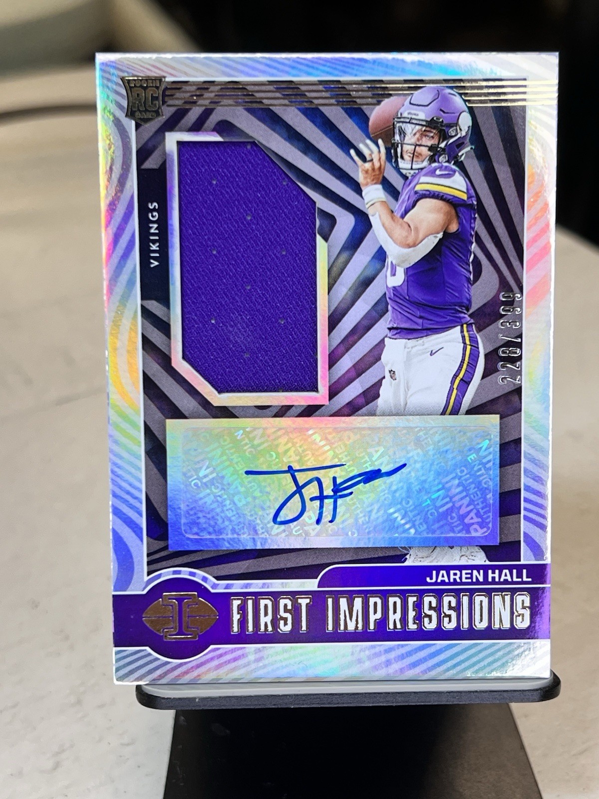 Jaren Hall Rookie First Impressions #/399 Patch Auto - 2023 Panini Illusions