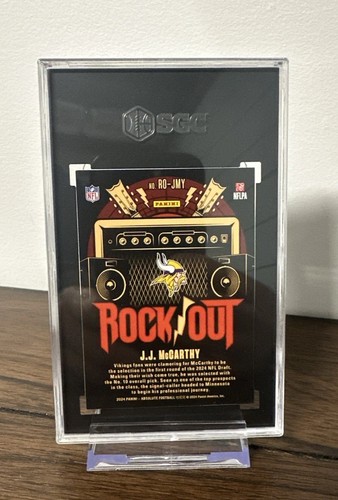 2024 Panini Prizm J.J. McCarthy Rock Out inserción # RO-JMY RC SGC 9 Vikings - Imagen 2 de 2