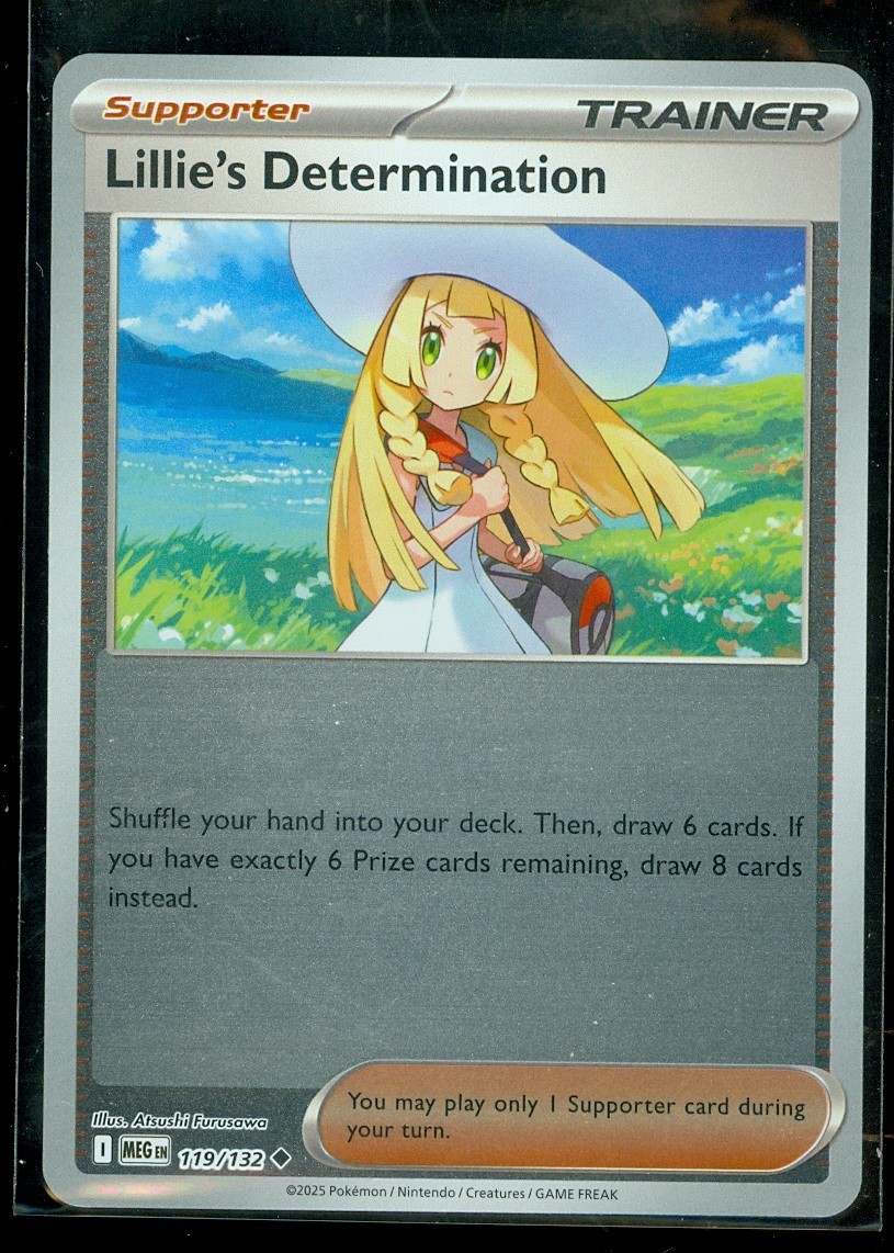 Pokemon LILLIE'S DETERMINATION 119/132 - Mega Evolution - Rev Holo - MINT