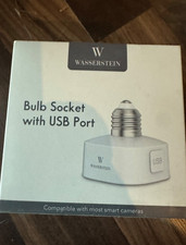 Enchufe bombilla Wasserstein con puerto USB para cámaras inteligentes 30W E26 nueva caja abierta