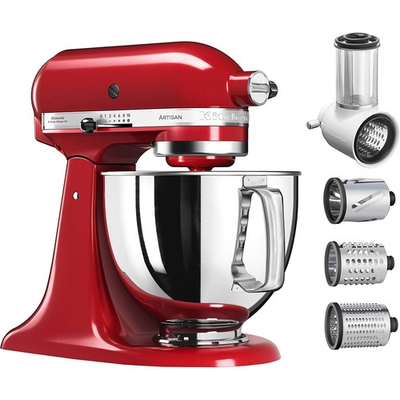 #ad KitchenAid Artisan 5 Quart Tilt Head Stand Mixer with Slicer Shredder Red $379.99