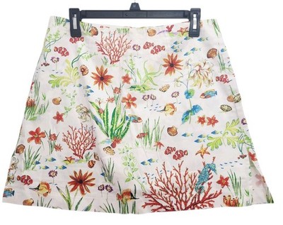 Bamboo Traders Skorts White Sea Print Size 8