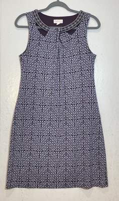Magnolia Grace Larsyn Matte Jersey Sheath Dress Size M Purple Geometric Career