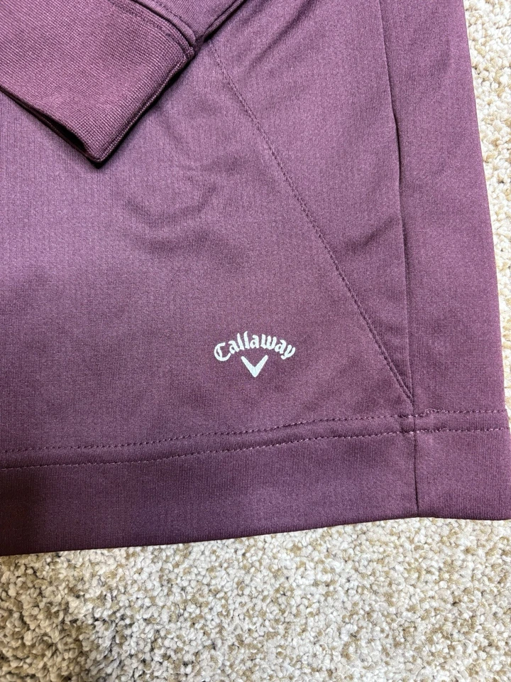 Sudadera Pullover Callaway Hombres Granate Golf Cuarto Cremallera Ropa Activa Deporte 2XL Foto 3 de 4
