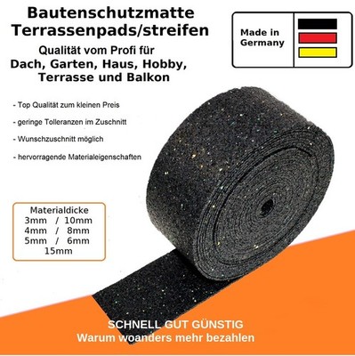 Bautenschutzmatte Rollen Terrassenpads Gummigranulat Trennvlies 3, 6, 8, 10mm