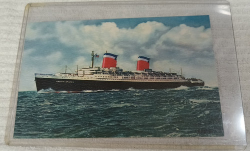S.S. United States Postcard Vintage Original In Sleeve 