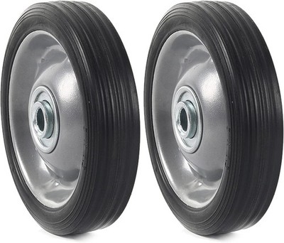AR-PRO (2-Pack) 5'' x 1.2'' Flat Free Solid Rubber Wheel Assemblies - Replaceme...