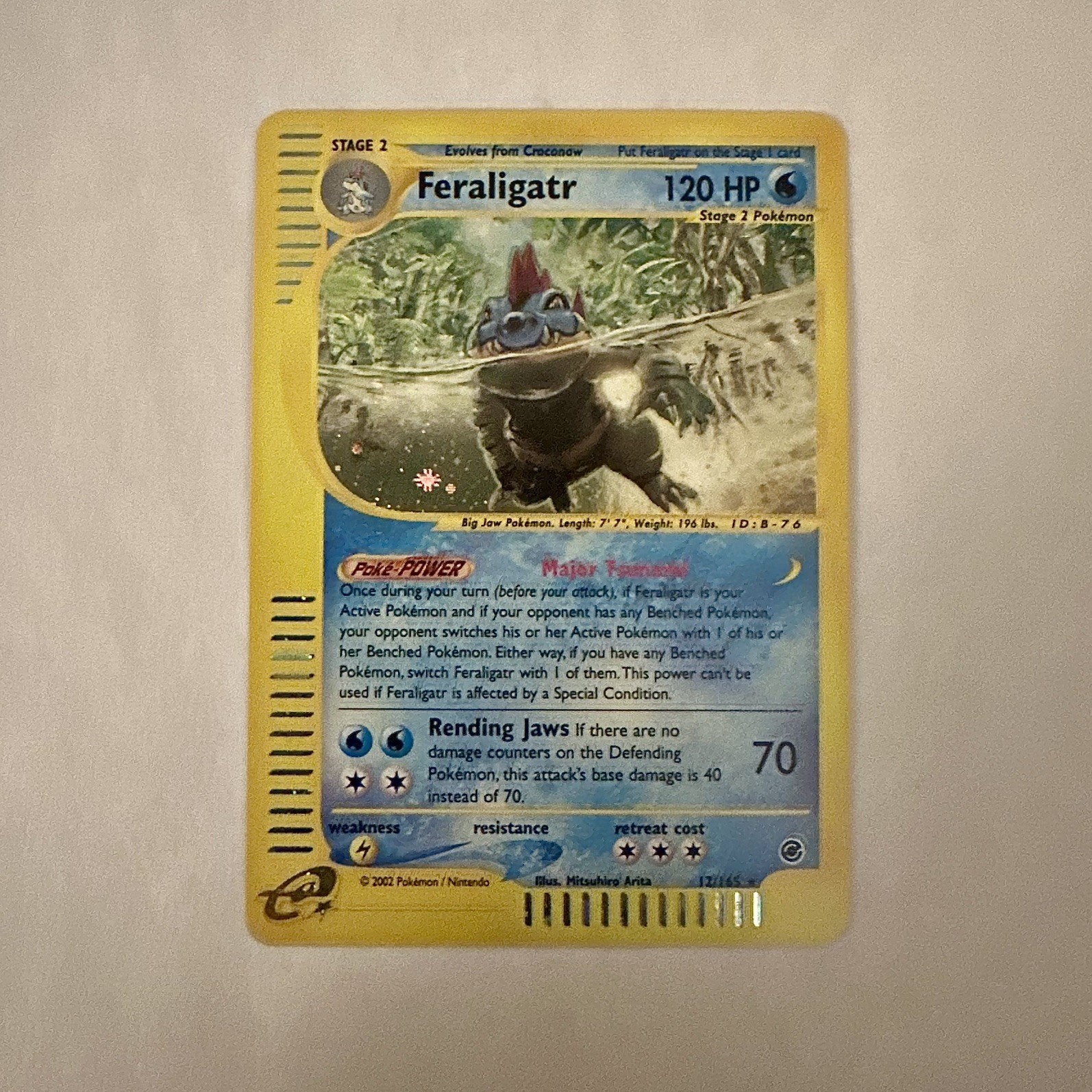 Pokémon TCG Feraligatr Expedition Base Set Holo Card 12/165 Regular Rare 2002 NM