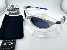 OAKLEY EYE JACKET 3.0 FMJ 5.56 SILVER W/ ICE IRIDIUM BLUE SUNGLASSES 04-323 VTG