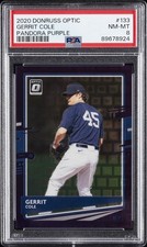 2020 PANINI DONRUSS OPTIC PANDORA PURPLE #133 GERRIT COLE 32/99 PSA 8