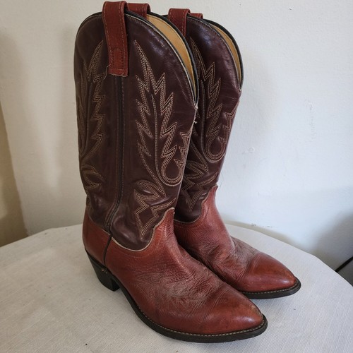 Wrangler Brown Cowboy Boots 9 EE Made in USA - Bild 3 von 10