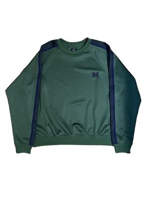 Green Needles Smooth Polyester Logo Track Sweater Size M
