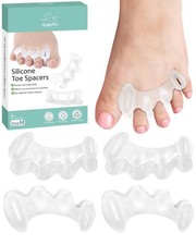 2 Pairs Toe Spacers Gel Silicone Toe Separators for Women Men to Correct Buni...