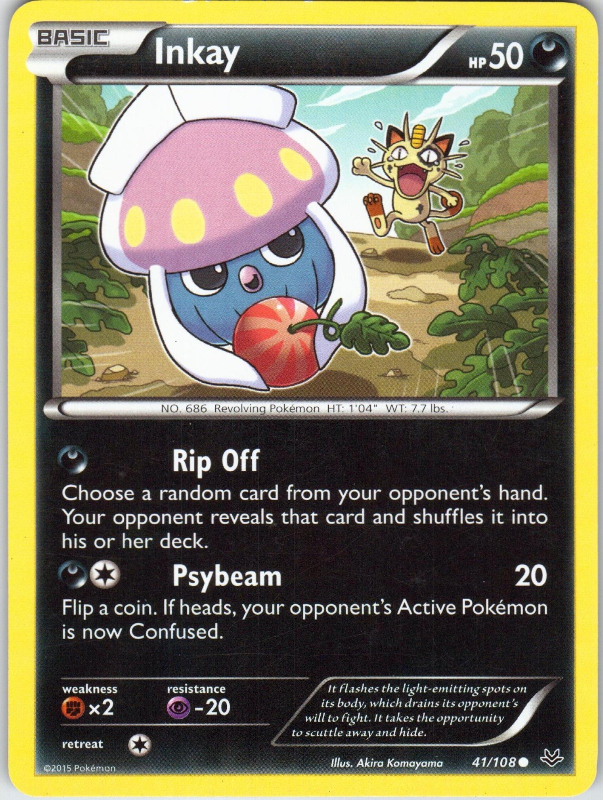 Inkay 41/108 Roaring Skies Pokemon Card DMG
