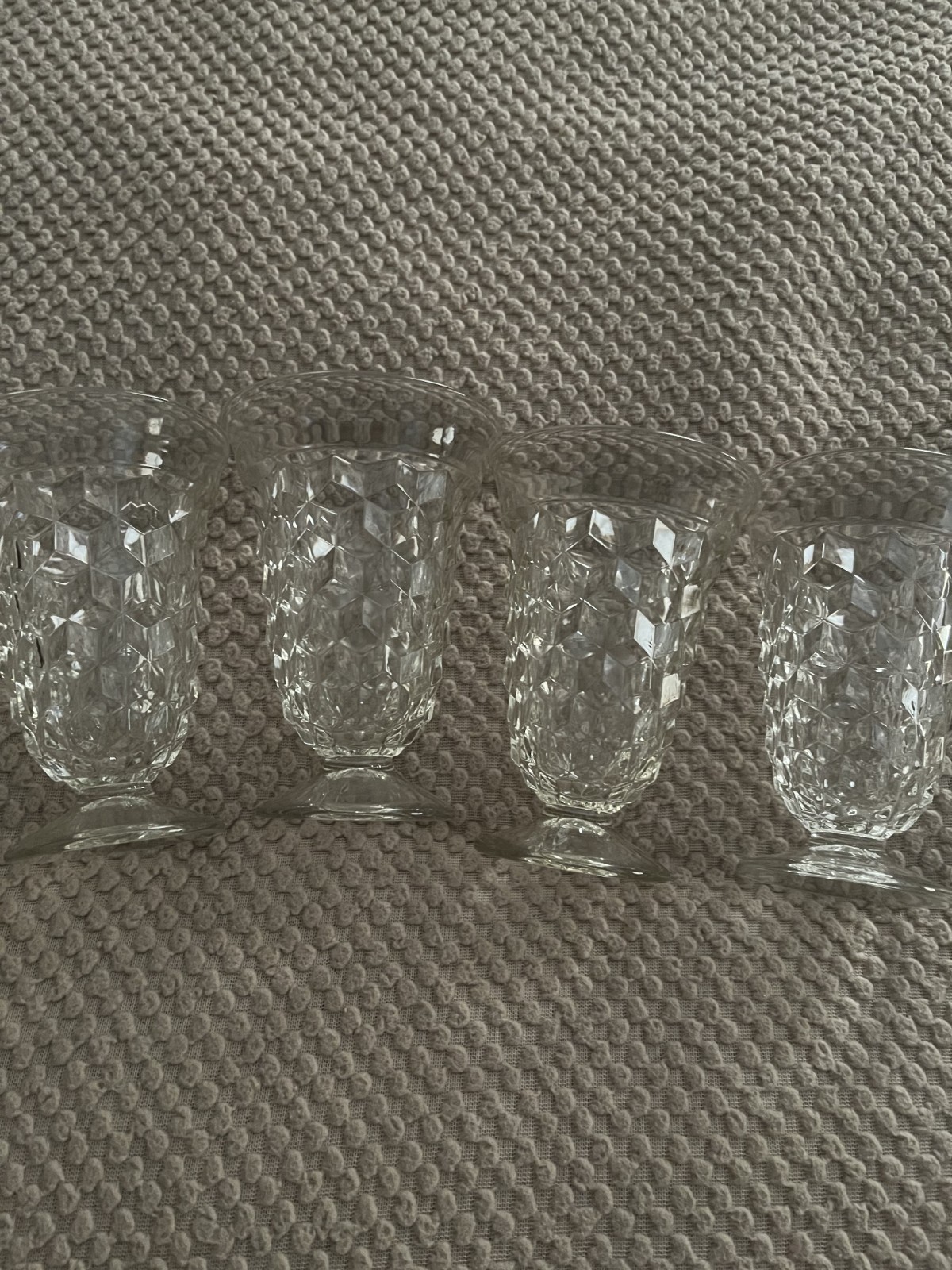set of 4 vintage fostoria amercian footed iced tea water goblets 12 oz