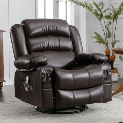Heated Massage Swivel Rocker Recliner Chair with USB Port