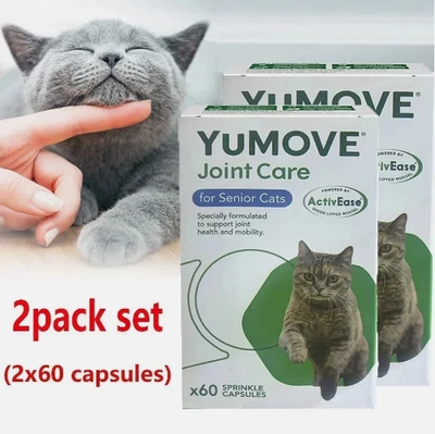 AS SHWON 2x60capsules YuMOVE Senior Cat Joint Care Supplement for Older Cats fre shipping