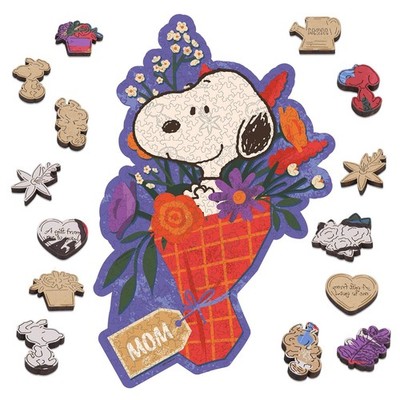 Official Peanuts Snoopy Mother's Day Gift Wooden Jigsaw Puzzle 300pc Mom Flowers