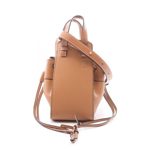 LOEWE Hammock Drawstring Bag Mini 2WAY Handbag Bag Leather Women's Brown Used