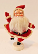 Made in Japan Celluloid Flocked Santa Figure