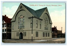 1909 Swedish ME Thomas Street Church, Worcester, Massachusetts MA Postcard