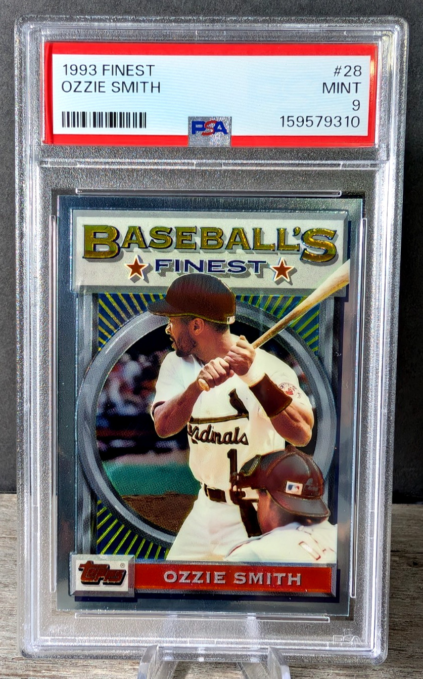 OZZIE SMITH - 1993 TOPPS FINEST - PSA 9 - ST. LOUIS CARDINALS - THE WIZARD!