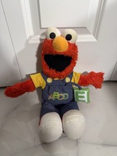Talking Singing Elmo ABCs Alphabet Letter E Overalls Fisher Price Plush Toy