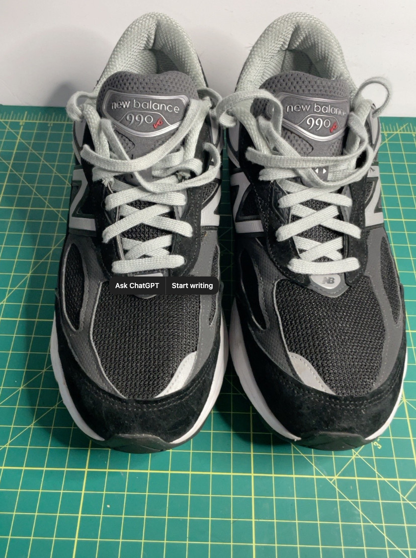 Size 10 - New Balance 990v6 Made in USA 2E Wide Black Silver