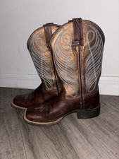 Ariat Ladies Square Toe Boots Size 7 B - Brown Leather Round Up Waterproof