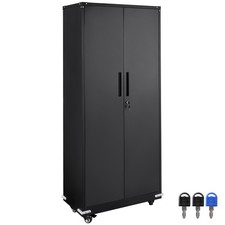 Uimoso Metal Storage Cabinet Rolling Garage Storage Cabinet 4 Adjustable Shelves