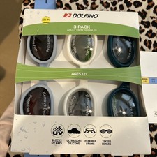 Dolfino 3-pak Gogle kąpielowe dla dorosłych Wielokolorowe Wiek 12+ (NOWE)
