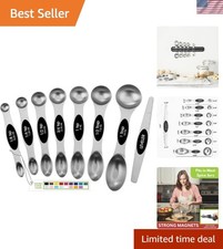 Elegant Stainless Steel Magnetic Measuring Spoons Set of 8 for Precision Cooking