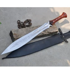 Custom Handmade Carbon Steel Blade Celtic Leaf Sword | Hunting Sword Camping