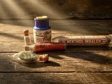 Vintage Empty Medicine Bottles & Inhaler Lot - Collectible Display Only