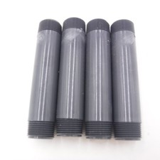 4 Pack 1-1/4" x 6" Schedule 80 PVC Threaded Pipe Nipple Gray