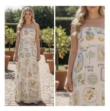 Anthropologie Paper Heart Maxi Dress La Dolce Vita Italian Summer Womens ***