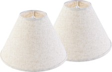 GO SO Large Lamp Shades Set of 2 Oatmeal Beige Linen Lamp Shade, 6.5" Top x 16.3