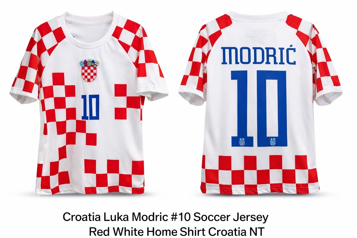 Croatia Luka Modric #10 Soccer Jersey Kids Size 104 Red White