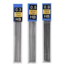 Automatic Pencil Lead 0.3, 0.5, 0.9mm Replacement Lead 12 Pieces Lead Refill Pen