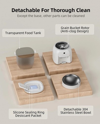 LAMPICK Automatic Cat Feeder with Camera, 1080P HD Video Cat Food Dispenser w... - Picture 8 of 20