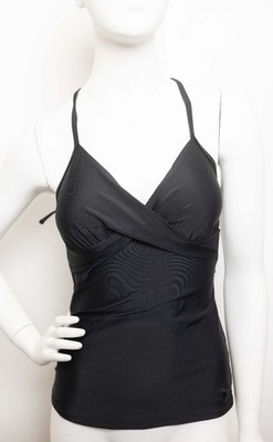 Hapari Women's Twist Tankini Black Swim Top Size S NWT