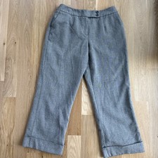 Vtg Harve Benard 100 Wool Gray Herringbone High Rise Trouser Women s 10P
