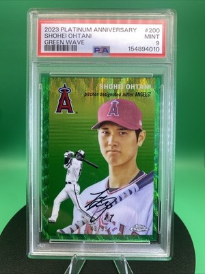 2023 Topps Chrome PLT Anniversary-Shohei Ohtani #200 Green Wave Ref PSA-9 Mint
